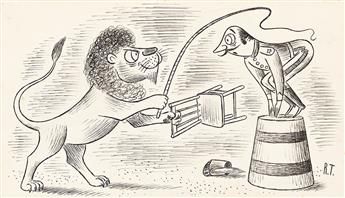 RICHARD TAYLOR (1902 - 1970) Lion and lion tamer.